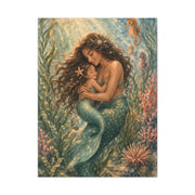 Mother and Child Mermaid Embrace Wall Art & Canvas Print