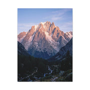 Sunlit Alpine Peak & Forest Valley Wall Art & Canvas Print