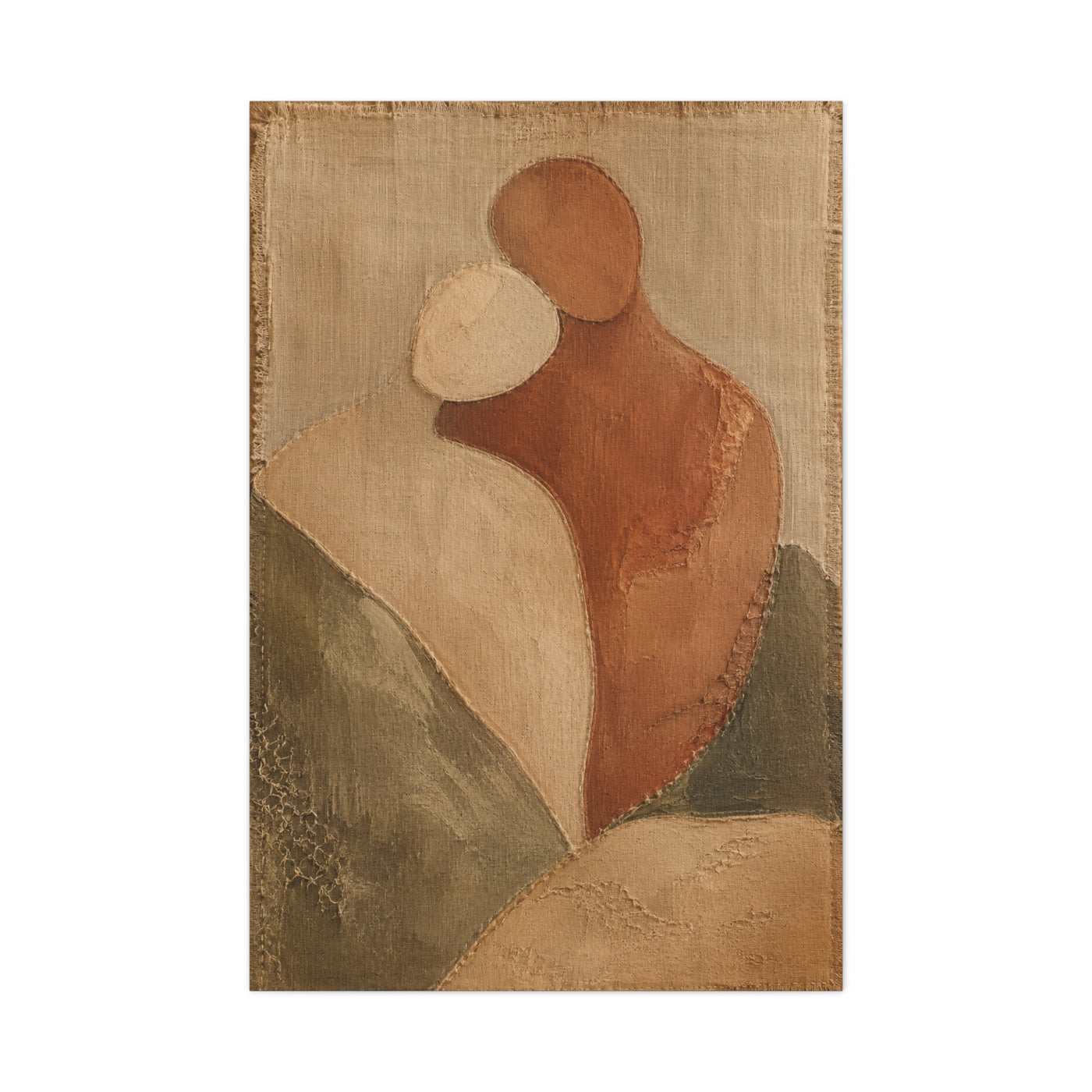 Minimal Abstract Embrace Romance Wall Art & Canvas Print