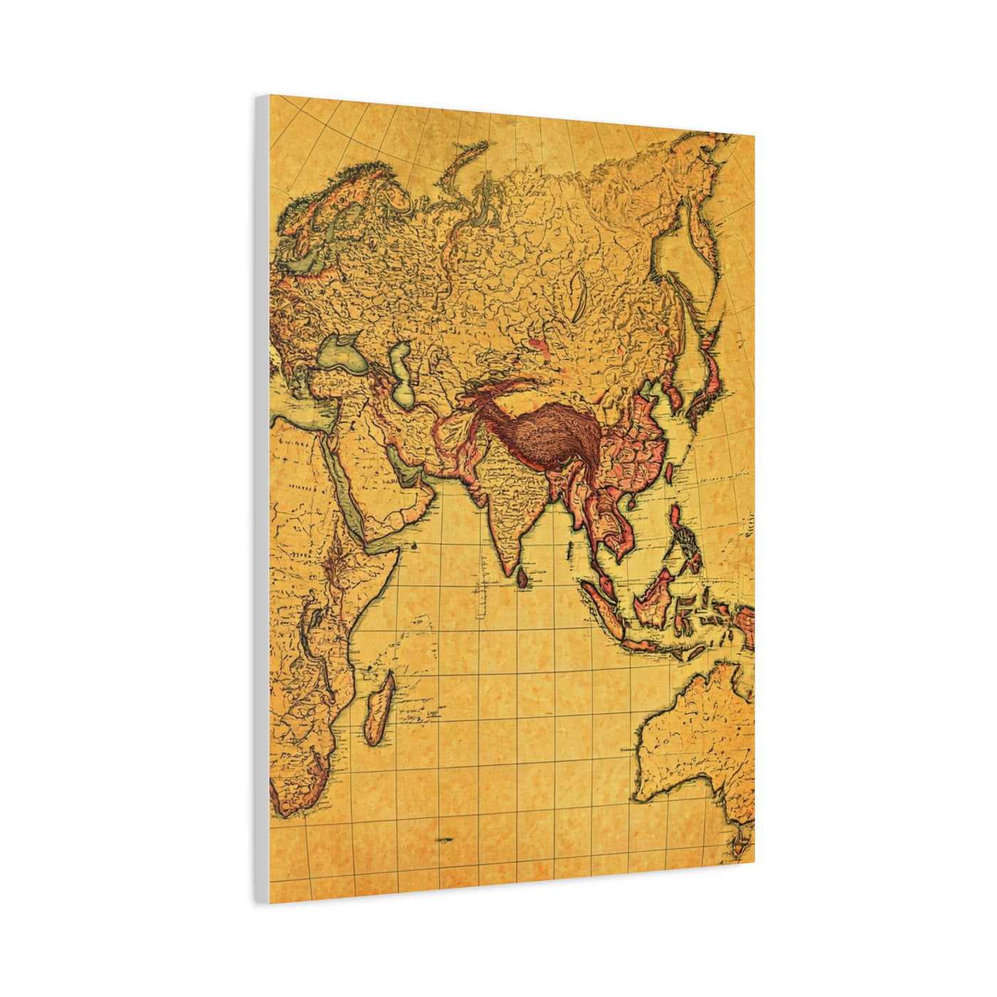 Vintage River Route Cartography Wall Art & Canvas Prints