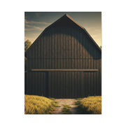Minimal Rustic Barn Under Evening Sky Wall Art & Canvas Prints