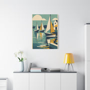 Geometric Harbor Sailboats Wall Art & Canvas Print