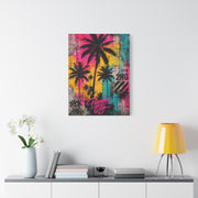 Neon Graffiti Palm Paradise Tropical Wall Art & Canvas Print