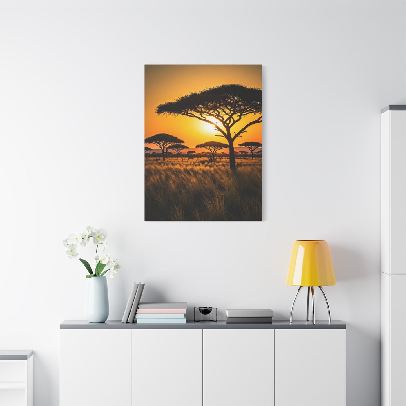 Sunset Silhouette Savanna Tree Wall Art & Canvas Prints