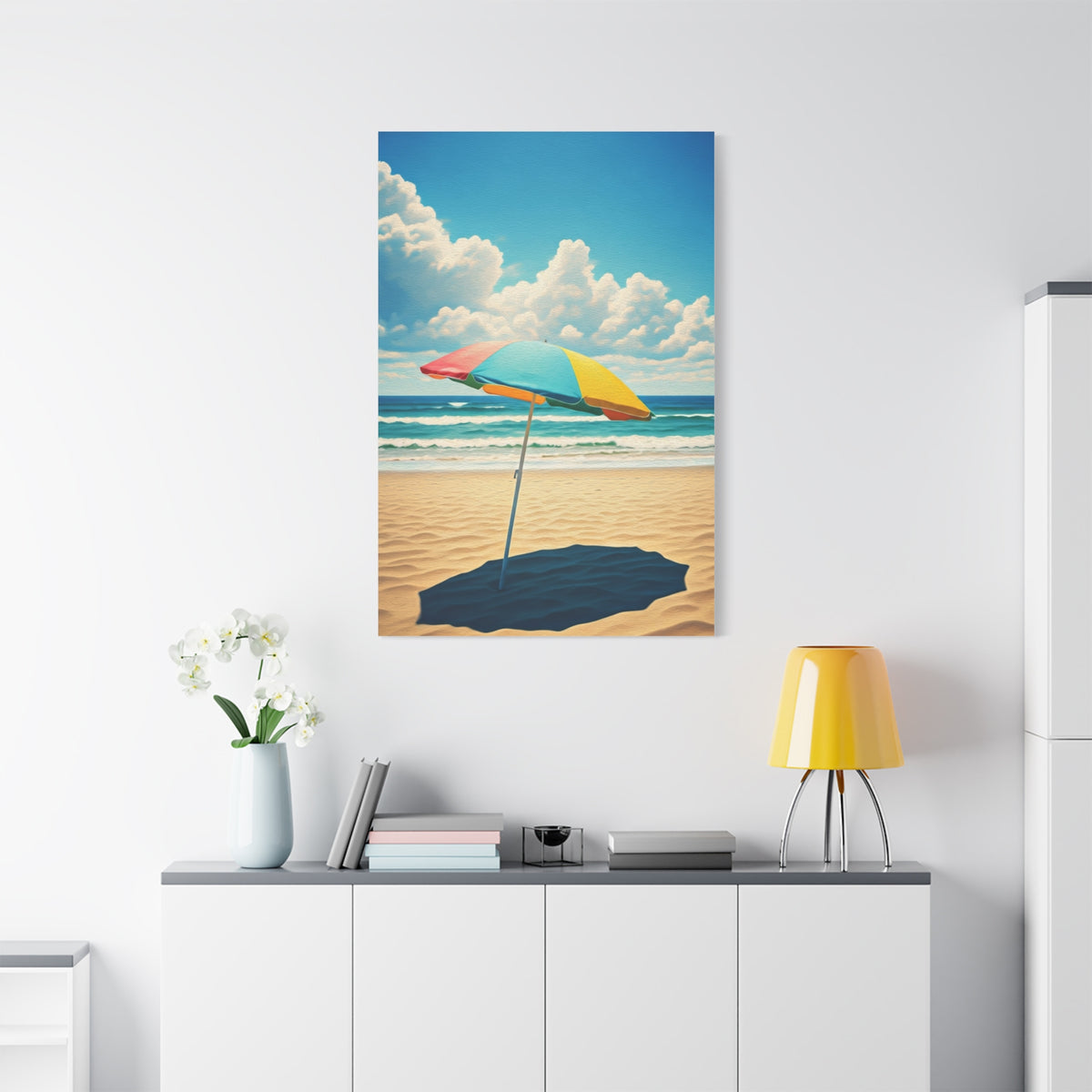 Summer Umbrella by the Shore Wall Art & Canvas Prints