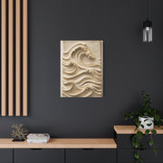 Ivory Minimal Wave Relief Texture Wall Art & Canvas Print