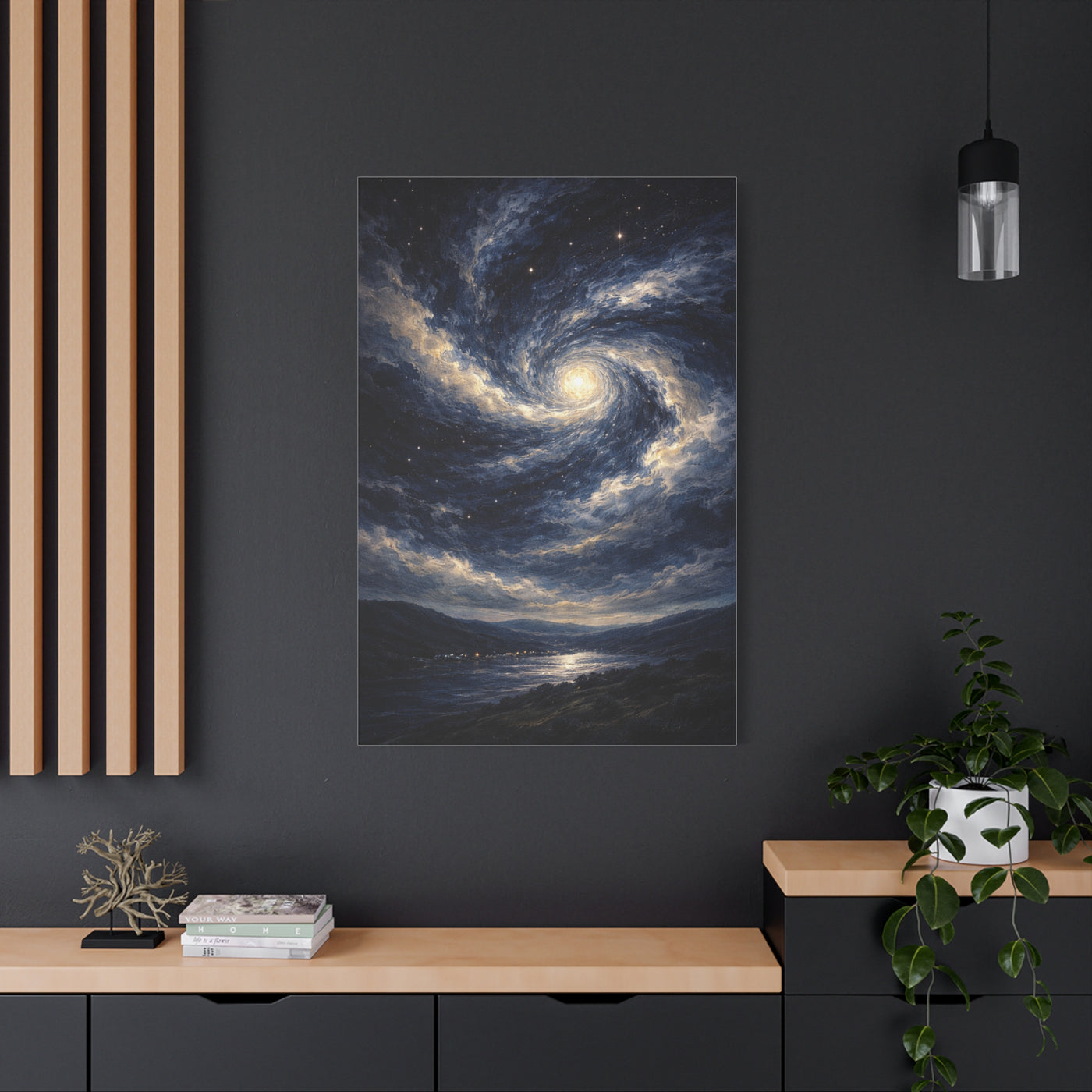 Cosmic Spiral Night Sky Wall Art & Canvas Print