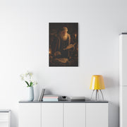 Dark Academia Santa Library Wall Art & Canvas Print