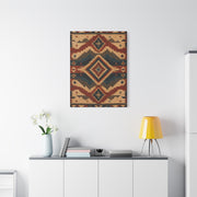 Navajo Inspired Geometric Textile Southwest Wall Art & Canvas Print