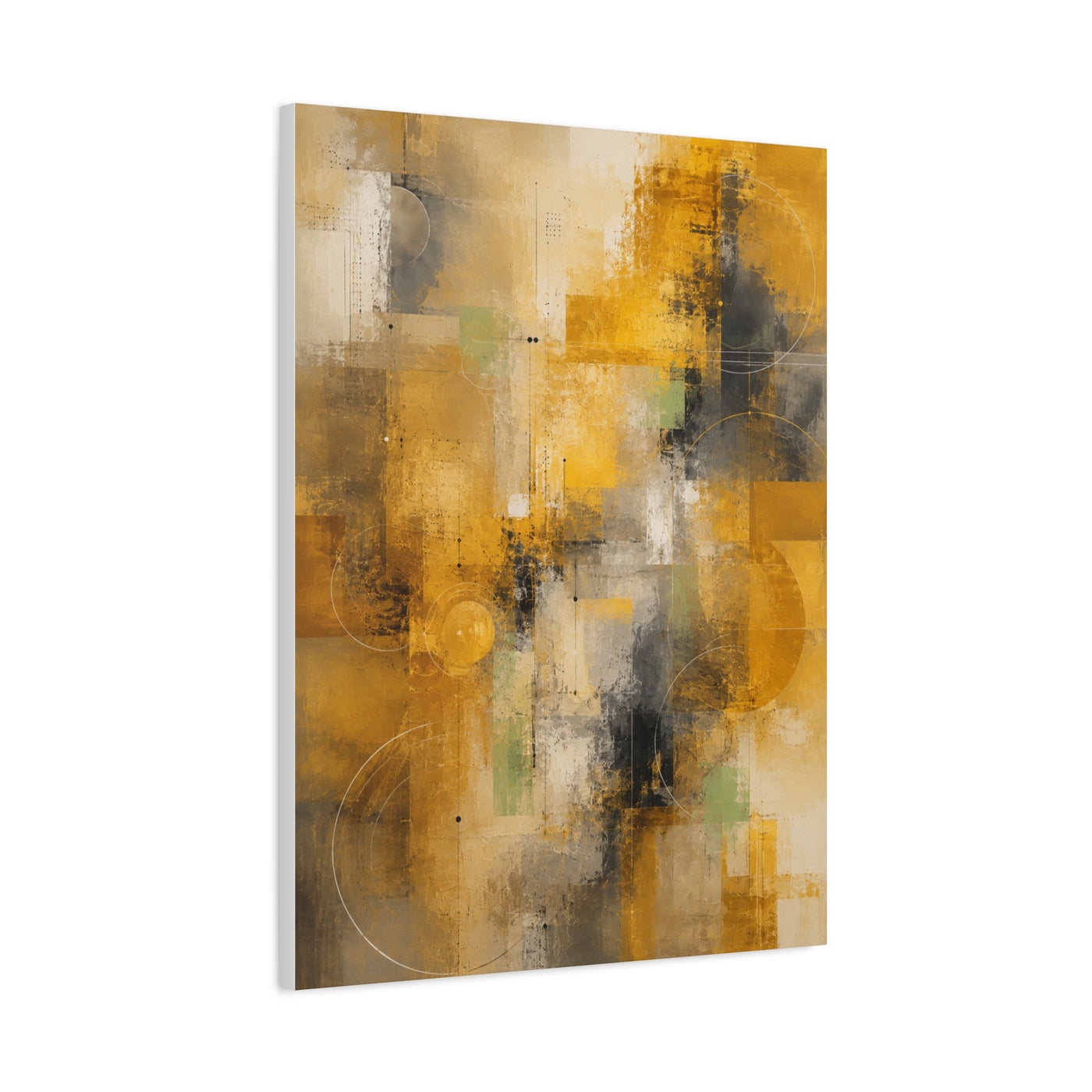 Abstract Golden Urban Texture Composition Wall Art & Canvas Print