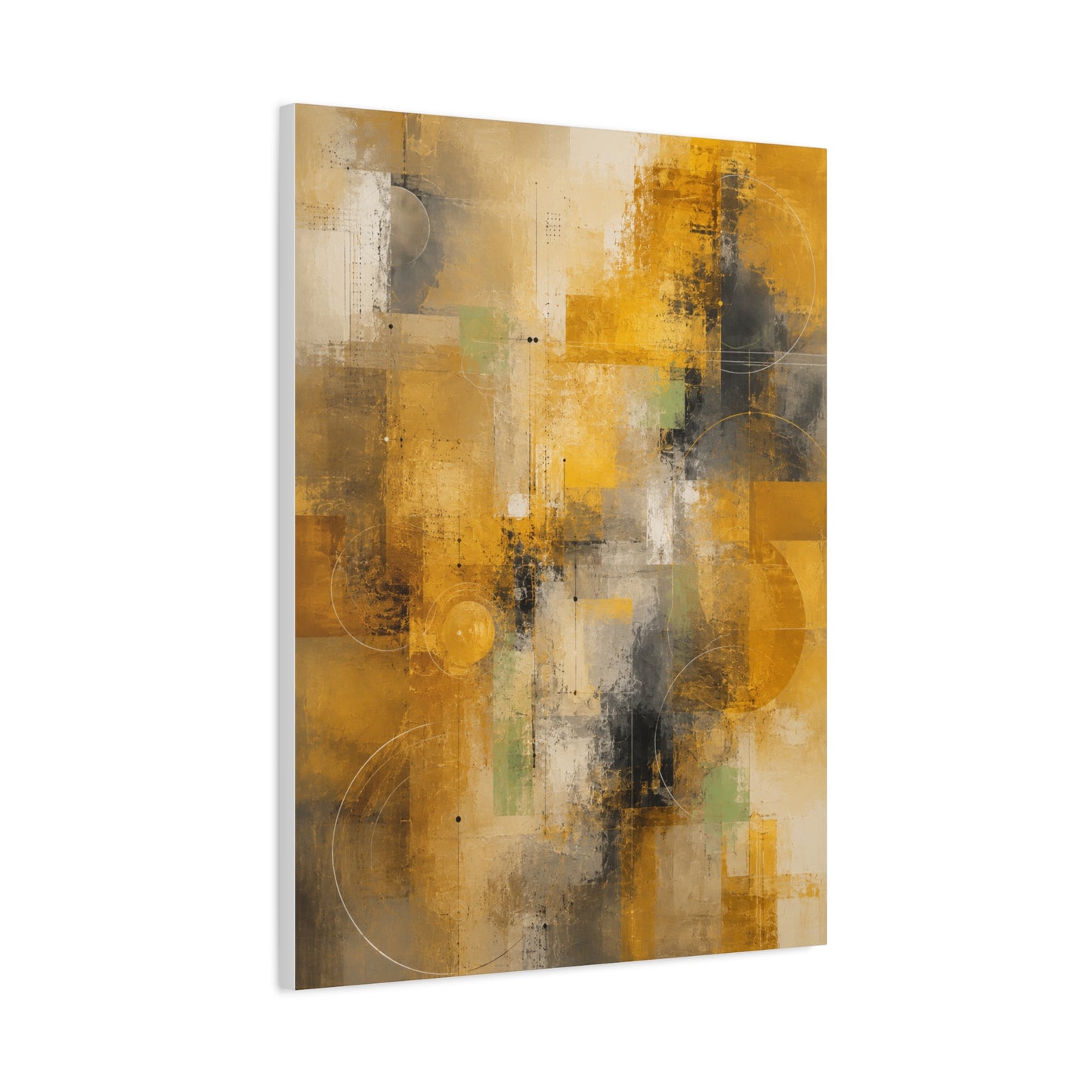 Abstract Golden Urban Texture Composition Wall Art & Canvas Print