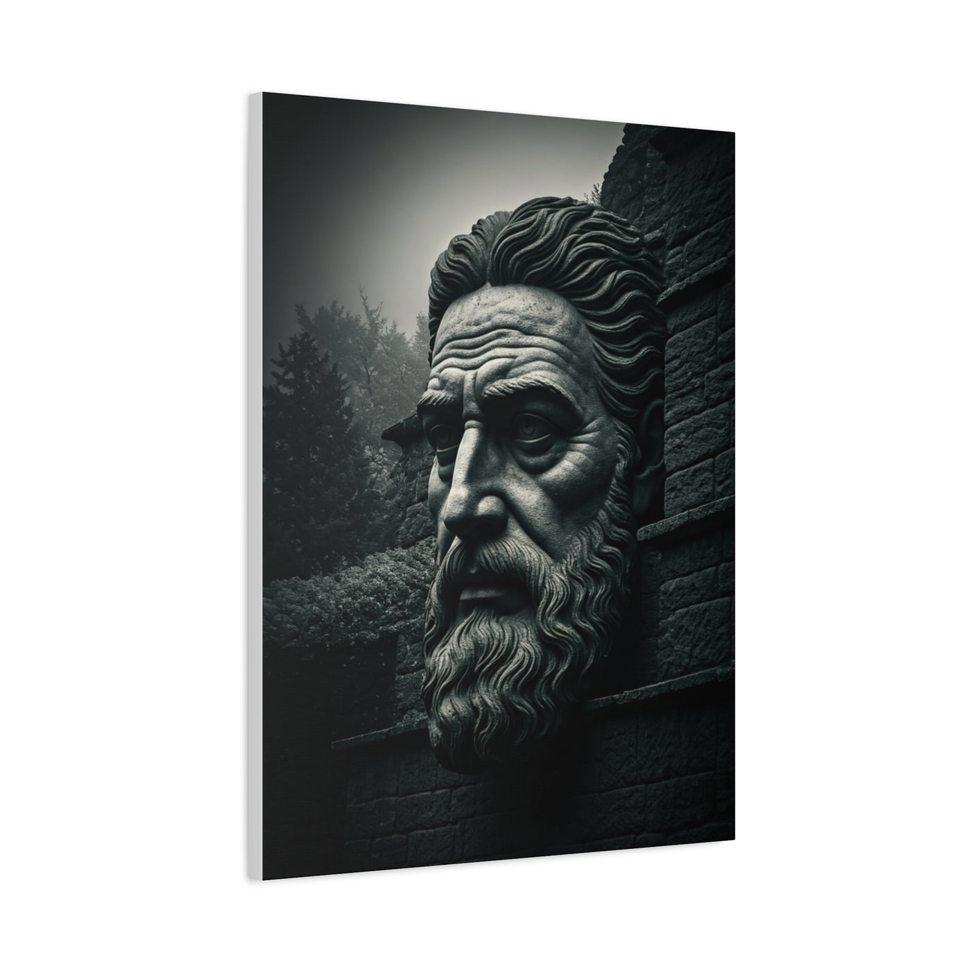 Ancient Stone Philosopher Bust Wall Art & Canvas Prints
