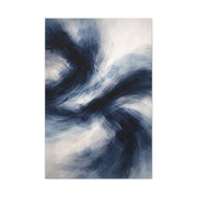 Expressive Navy Brush Flow Abstraction Wall Art & Canvas Print