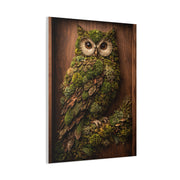 Biophilic Moss Owl Shadowbox Wall Art & Canvas Print