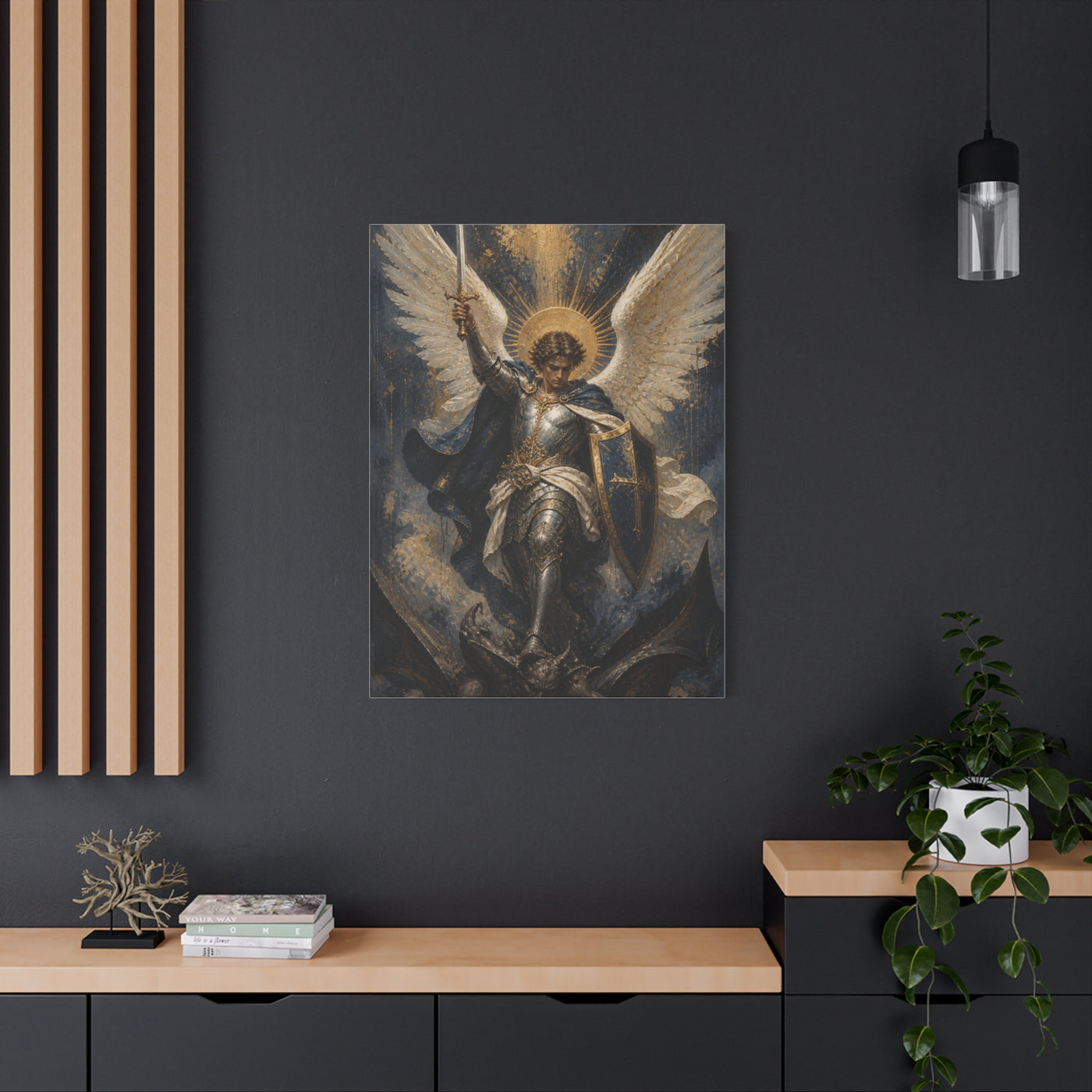 St. Michael Triumph Over Darkness Wall Art & Canvas Print