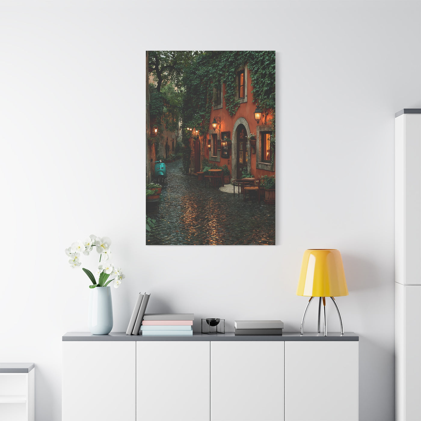 Italian Alley Evening Glow Wall Art & Canvas Print
