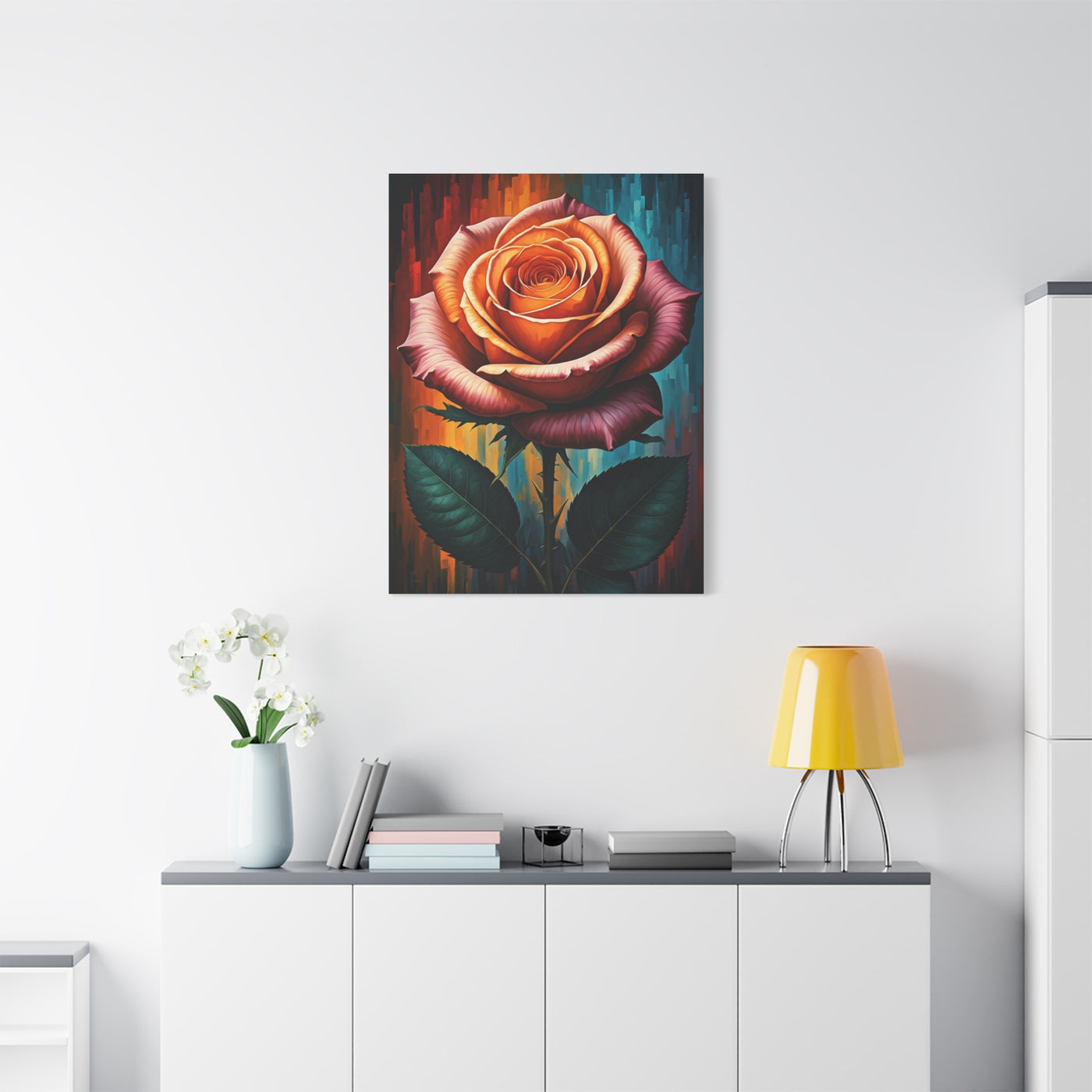 Golden Ember Rose Wall Art & Canvas Print