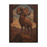 Hand Tooled Bighorn Sheep Southwest Wall Art & Canvas Print