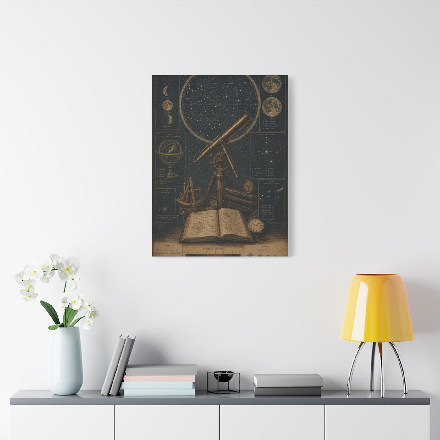 Antique Telescope & Celestial Study Wall Art & Canvas Print