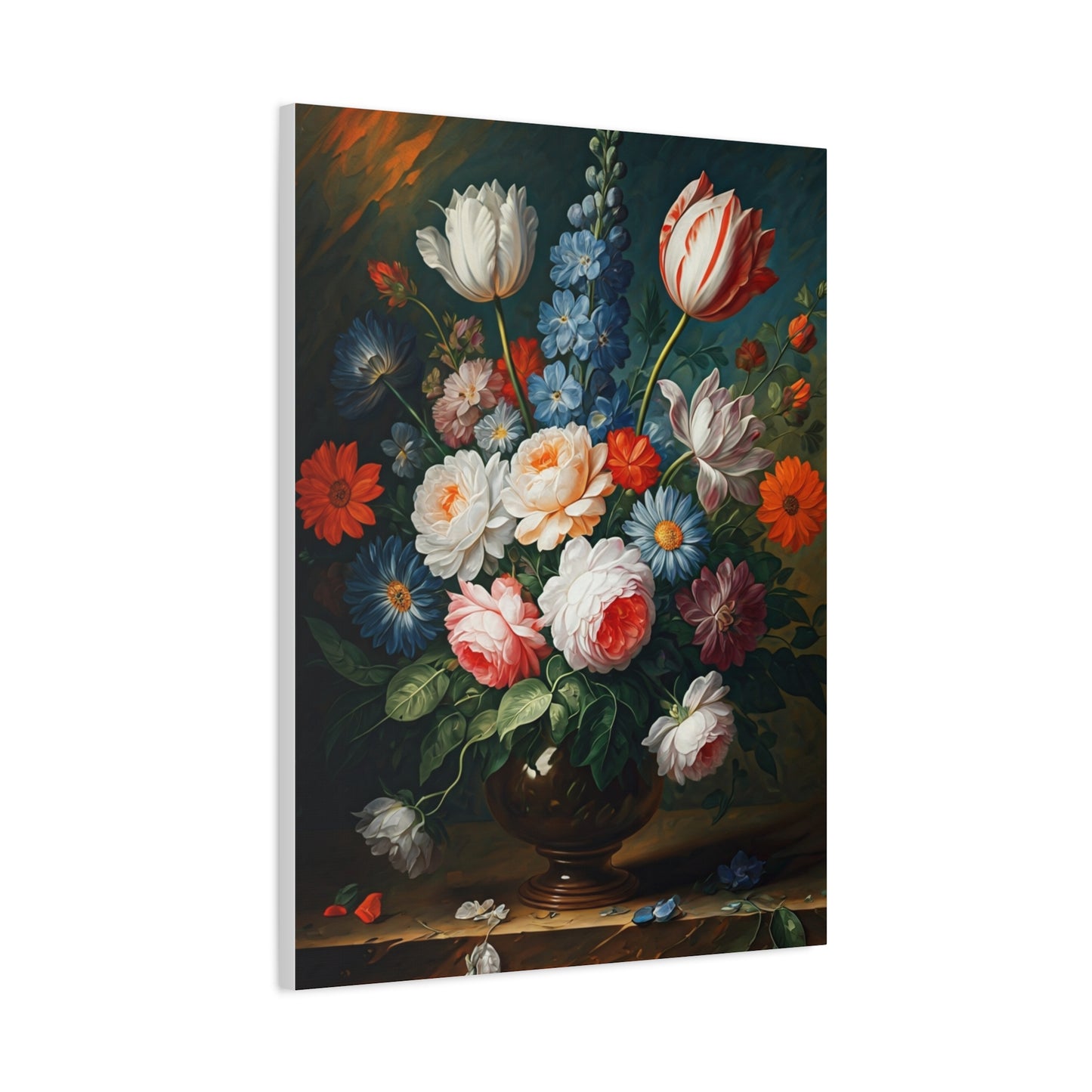 Midnight Bloom Still Life Wall Art & Canvas Print