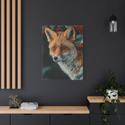 Winter Berry Fox Portrait Wall Art & Canvas Print