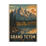 Grand Teton Vintage National Park Poster Wall Art & Canvas Print