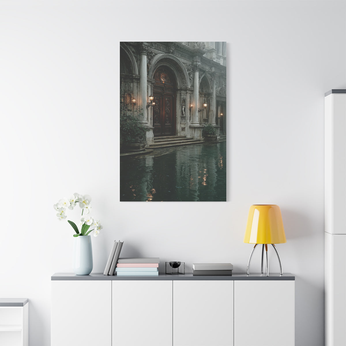 Venetian Palace Canal Entrance Wall Art & Canvas Print