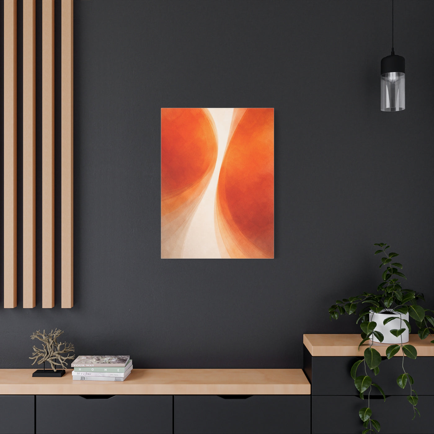 Dual Orange Flow Abstract Composition Wall Art & Canvas Print