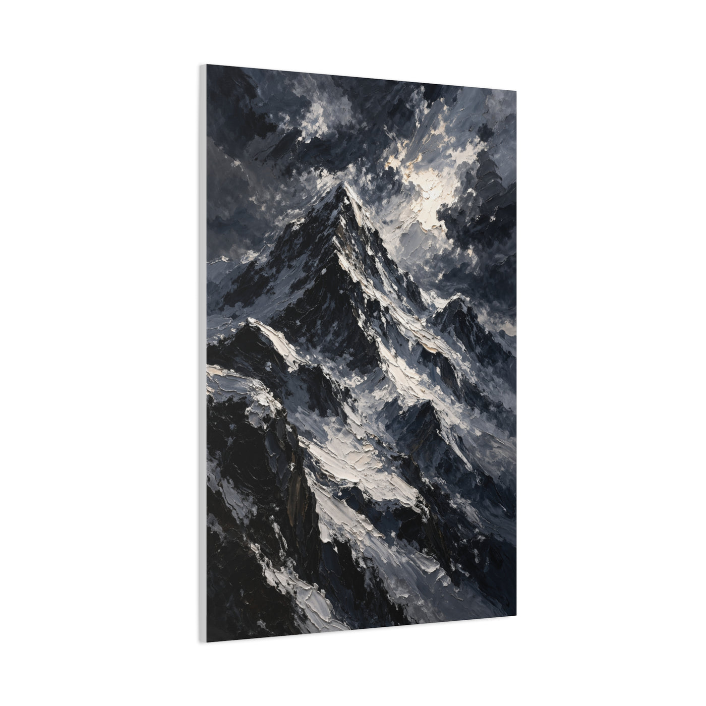 Impasto Oil Alpine Peak Wall Art & Canvas Print