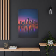 Modern City Skyline at Dusk Wall Art & Canvas Print