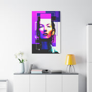Neon Geometry Portrait Wall Art & Canvas Print