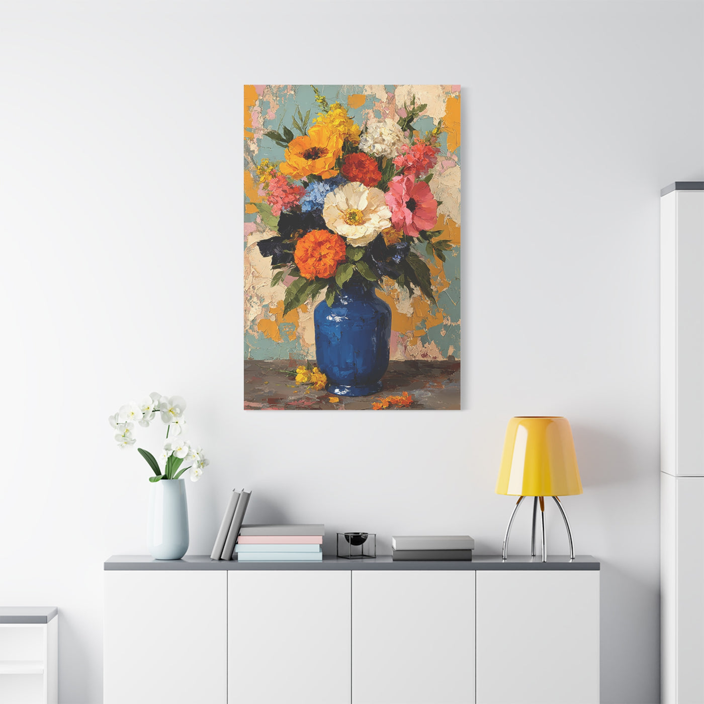 Expressive Floral Vase Composition Wall Art & Canvas Print