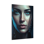 Intimate Blue Portrait with Beaded Accents Wall Art & Canvas Prints