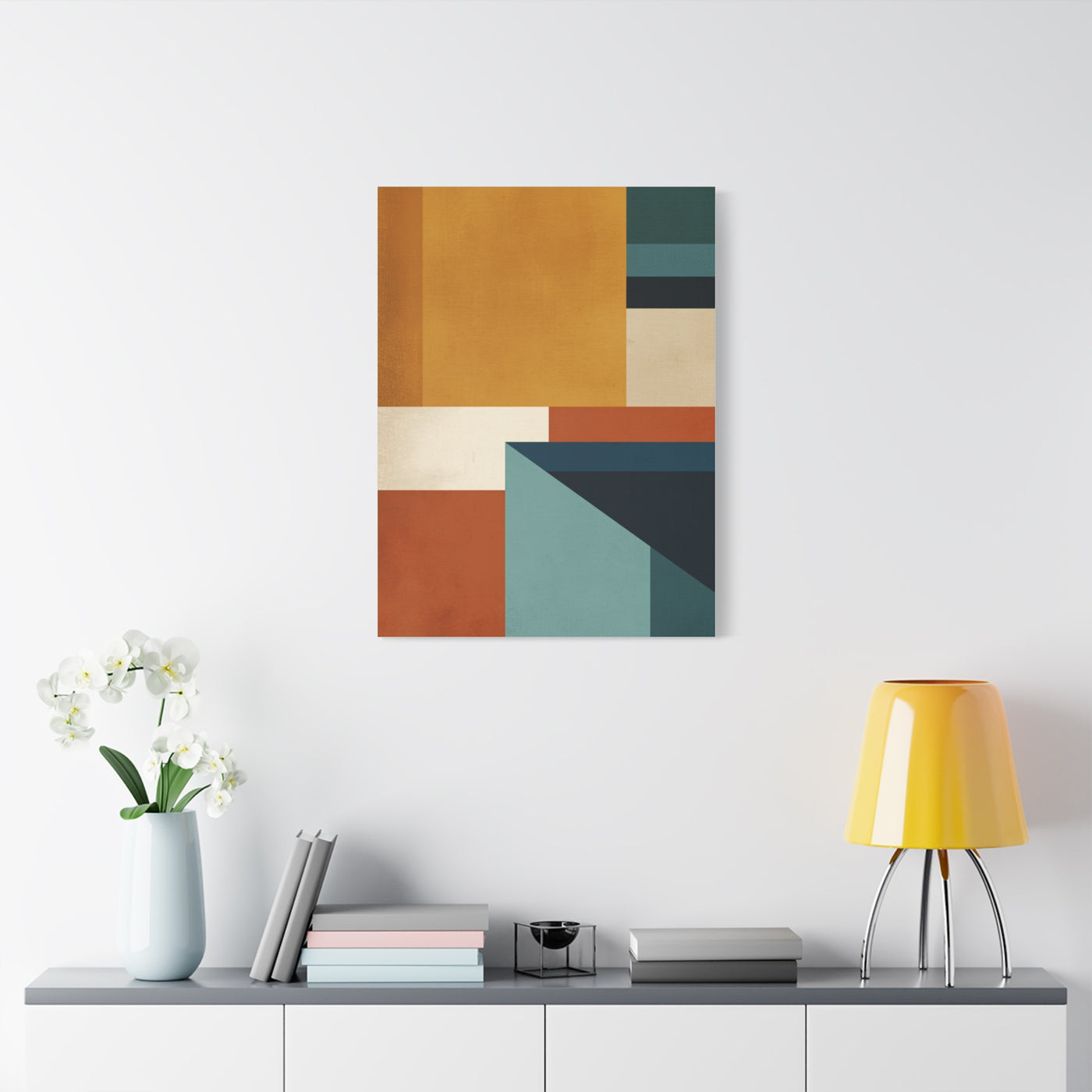 Mid Century Modern Geometric Color Block Wall Art & Canvas Print