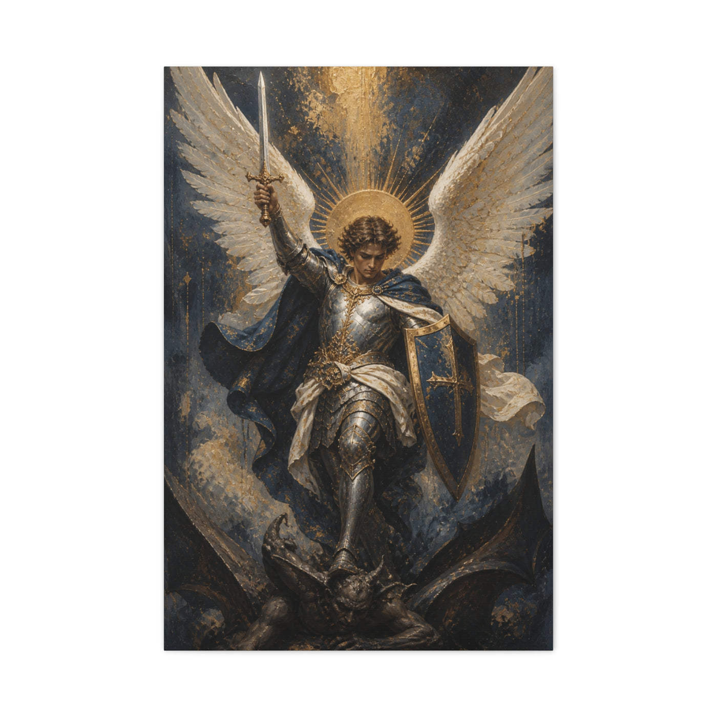 St. Michael Triumph Over Darkness Wall Art & Canvas Print