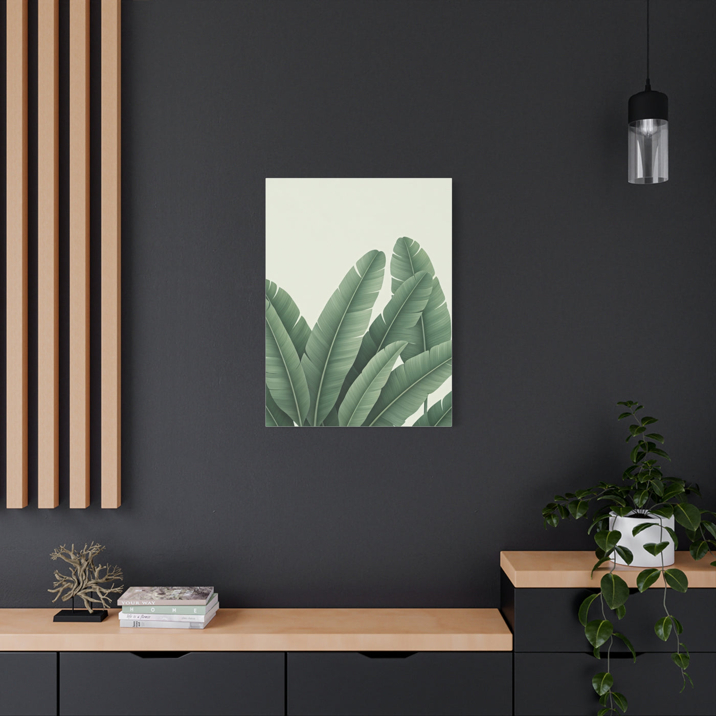 Tropical Banana Leaves Minimal Botanical Wall Art & Canvas Prints