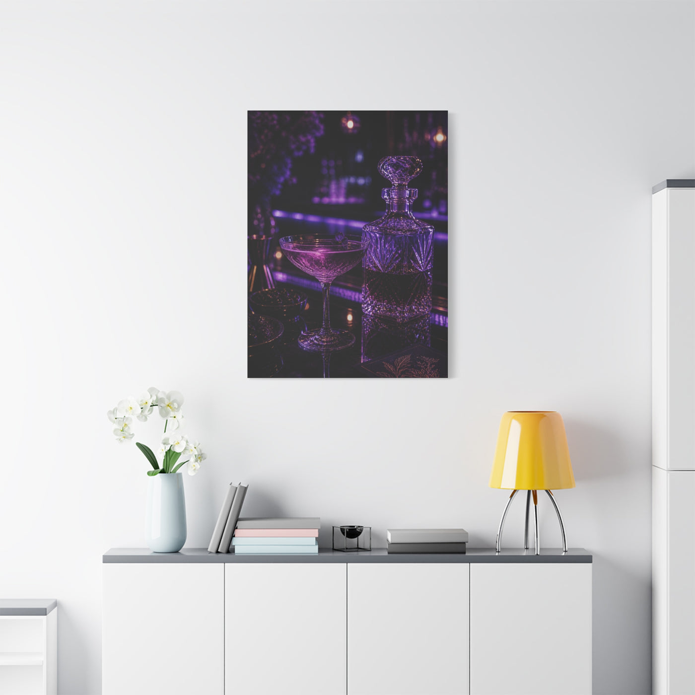 Violet Cocktail Lounge Still Life Wall Art & Canvas Print