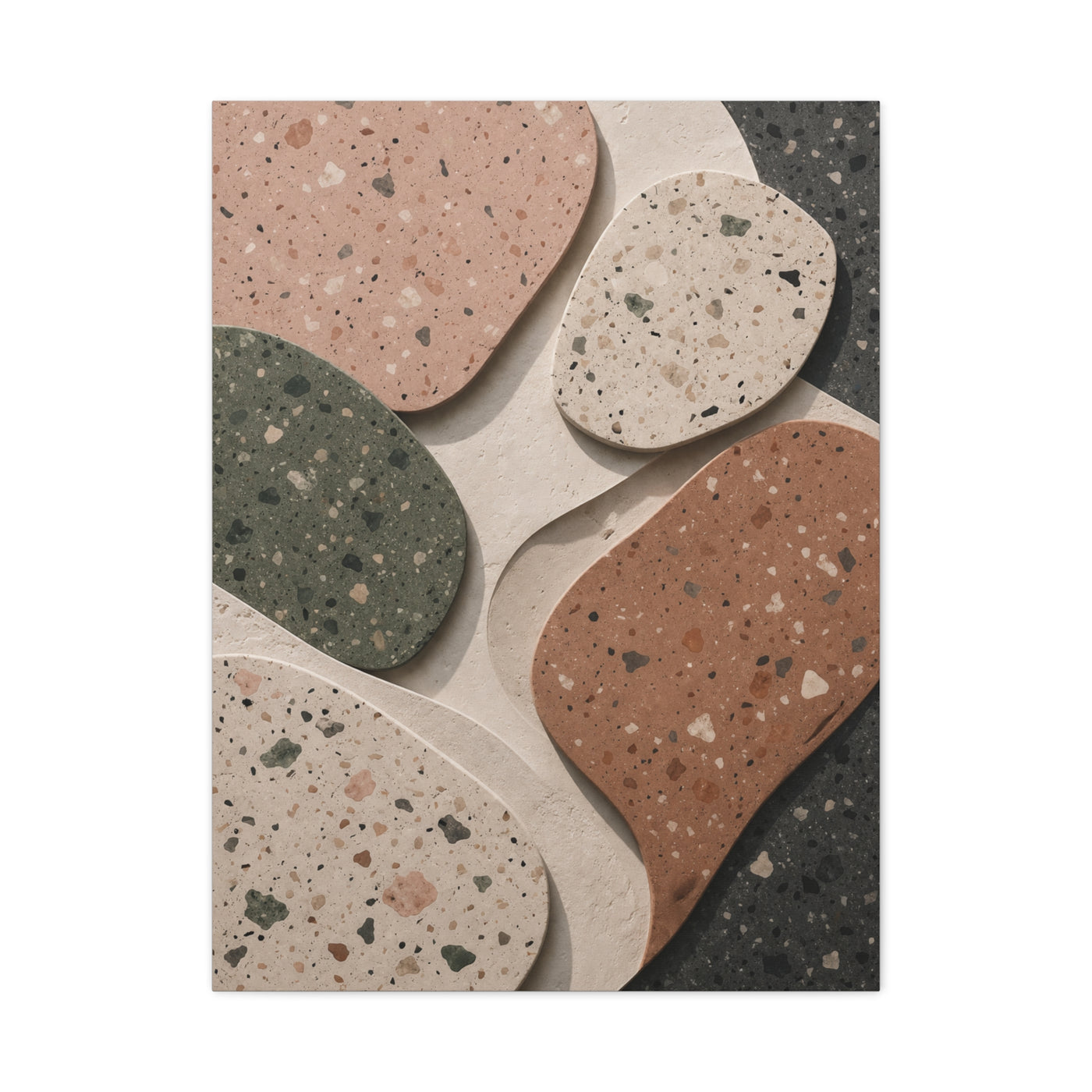 Terrazzo Pebble Abstract Composition Wall Art & Canvas Print
