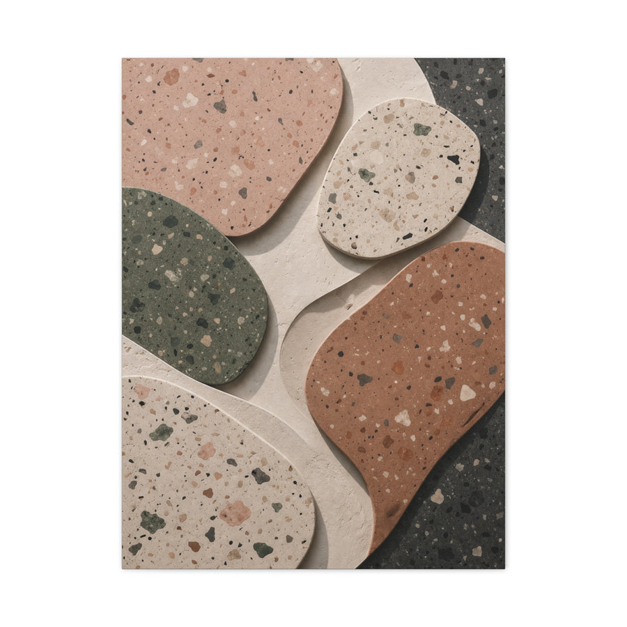Terrazzo Pebble Abstract Composition Wall Art & Canvas Print