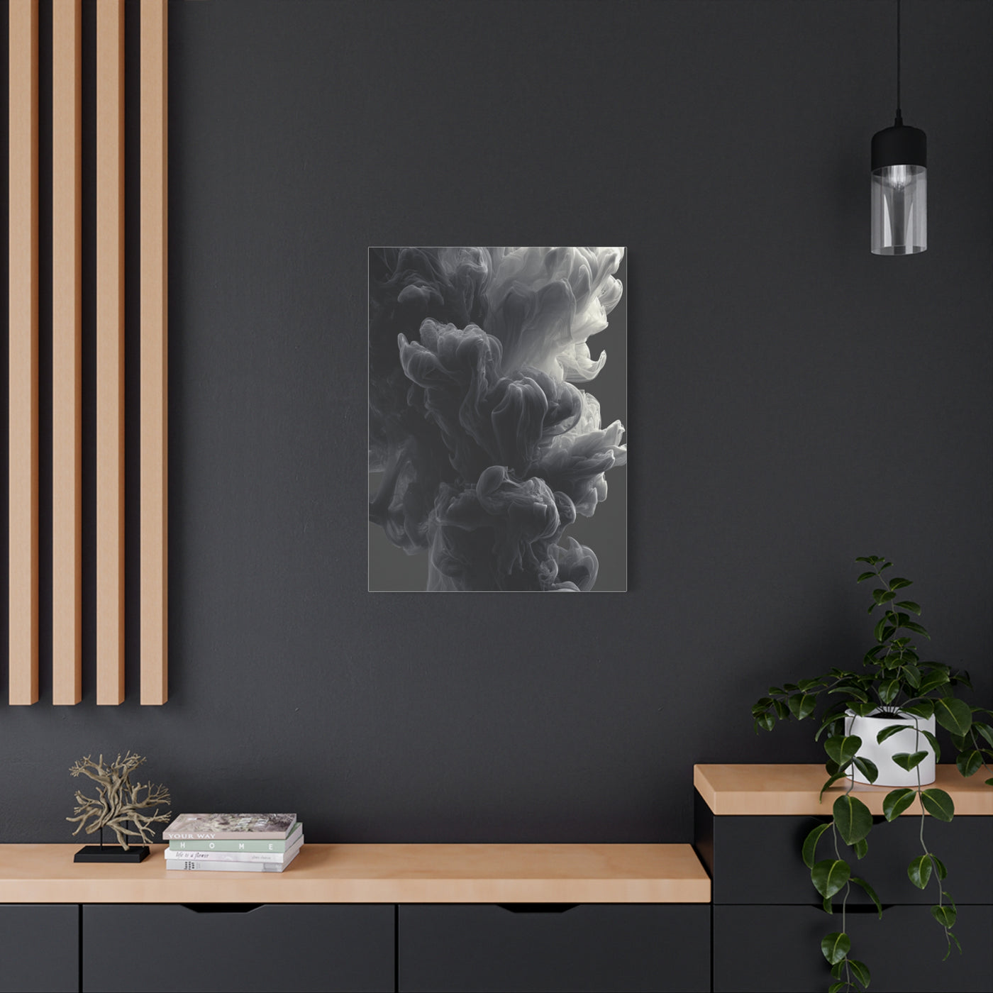 Smoke Ink Monochrome Abstract Wall Art & Canvas Print