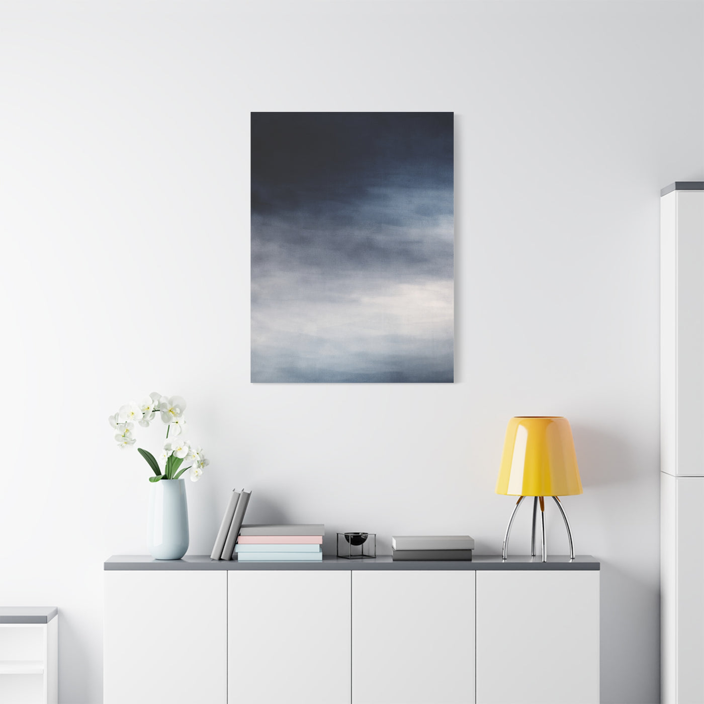 Navy Mist Atmospheric Gradient Wall Art & Canvas Print