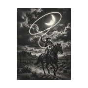 Moon Lasso Cowgirl Night Scene Wall Art & Canvas Print