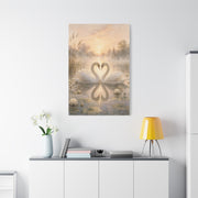 Ethereal Swan Devotion Sunrise Wall Art & Canvas Print
