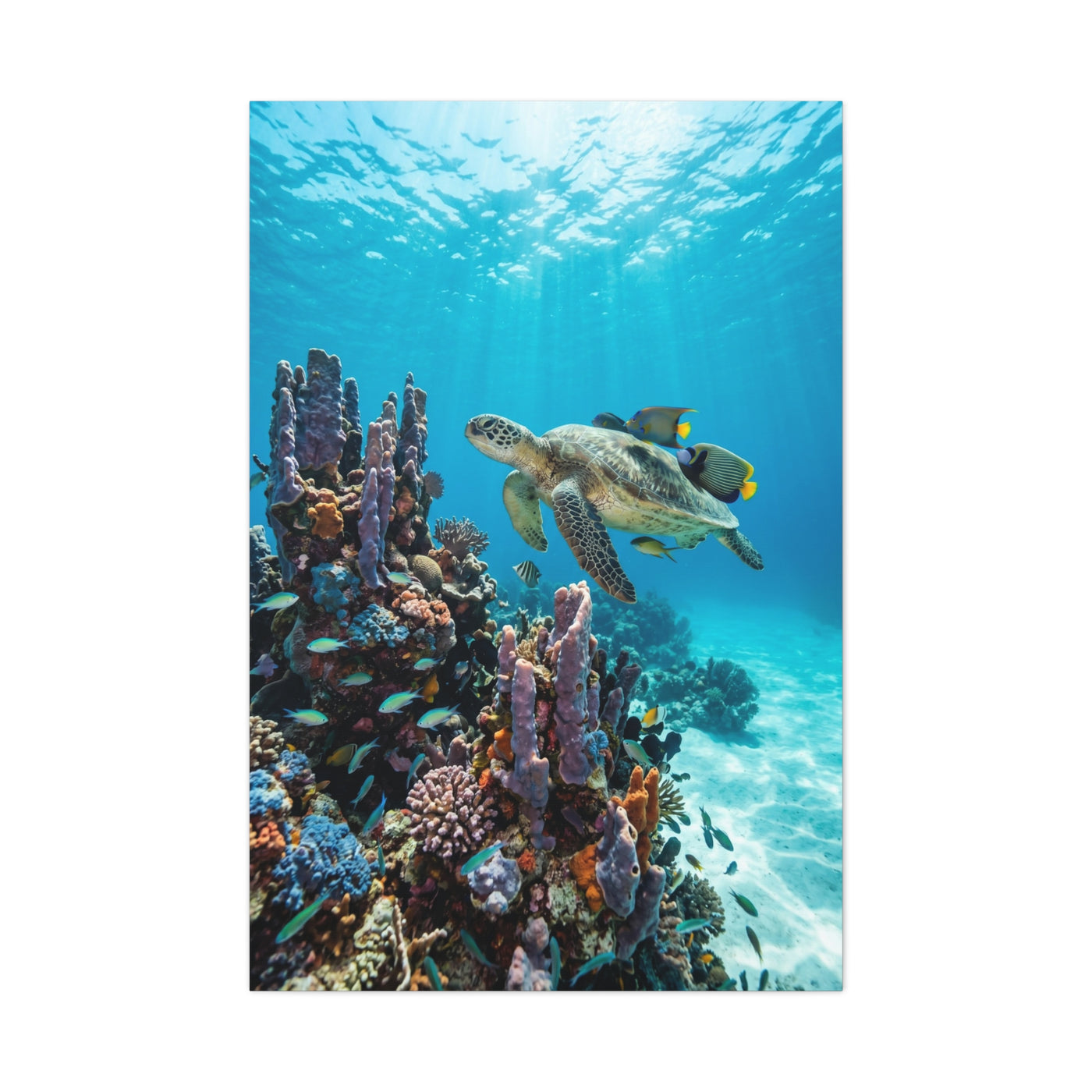 Tropical Ocean Turtle Reef Escape Tropical Wall Art & Canvas Print