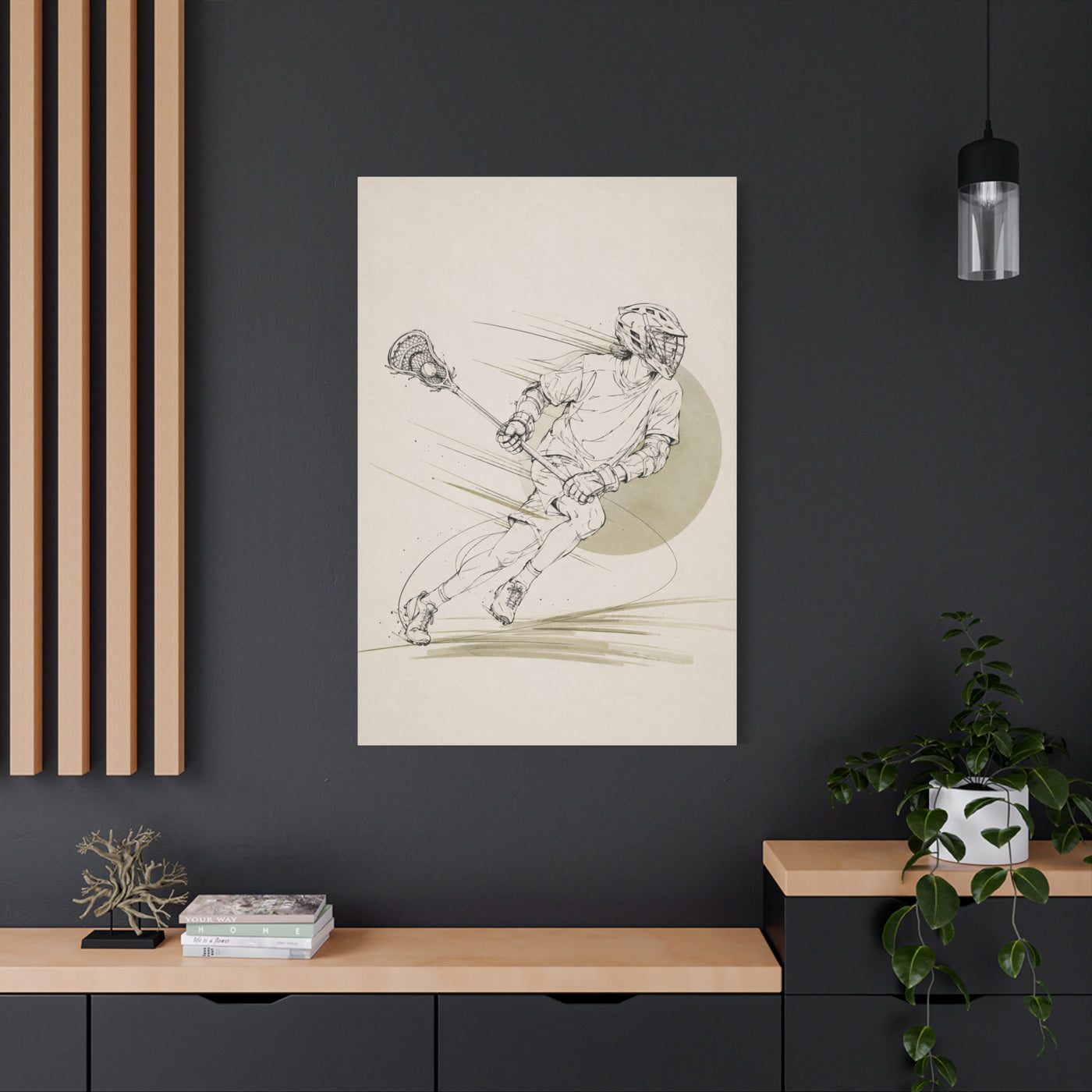 Minimal Lacrosse Motion Sports Wall Art & Canvas Print