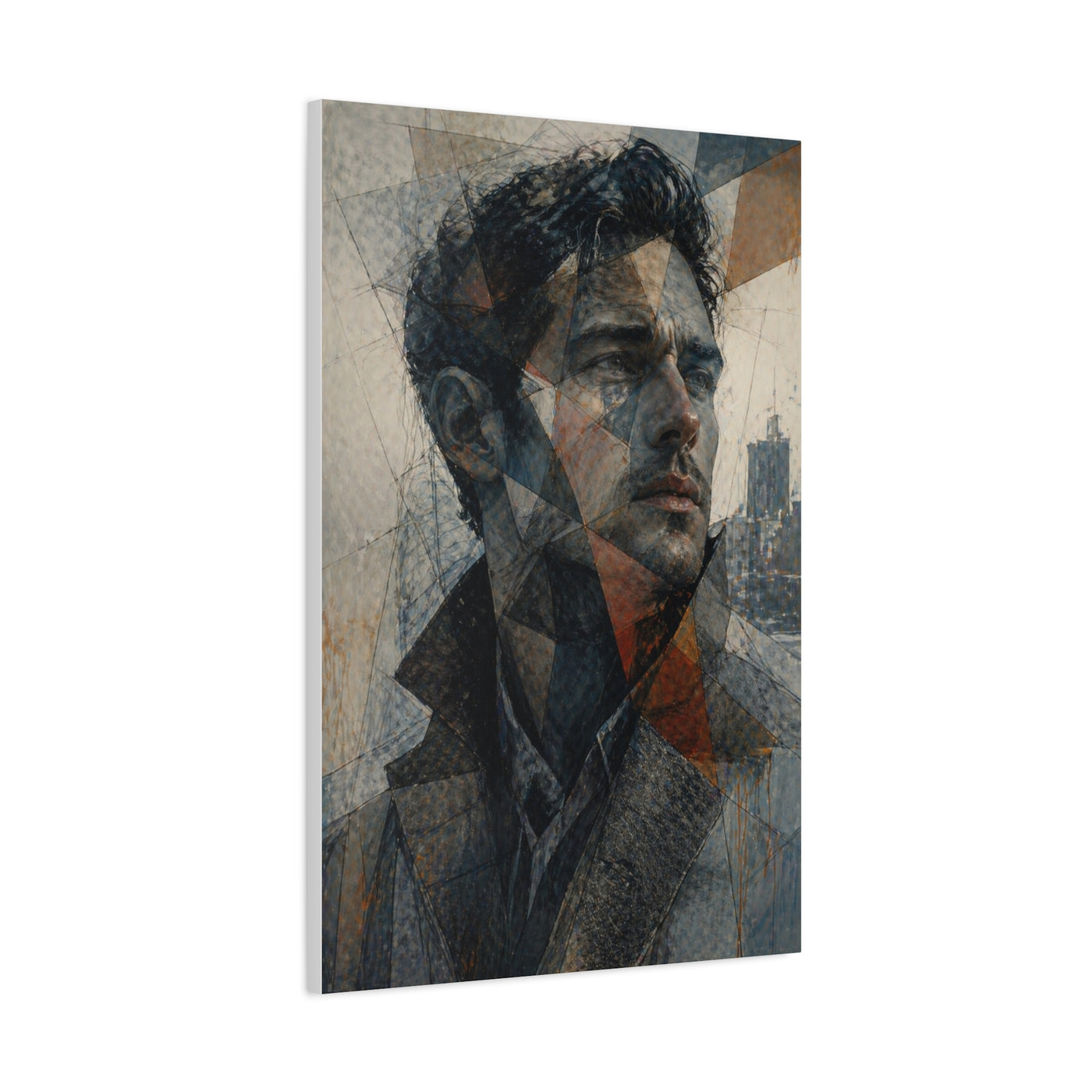 Fragmented Modern Male Portrait Wall Art & Canvas Print
