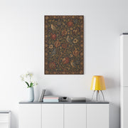 Dark Botanical Pomegranate Heritage Textile Wall Art & Canvas Print