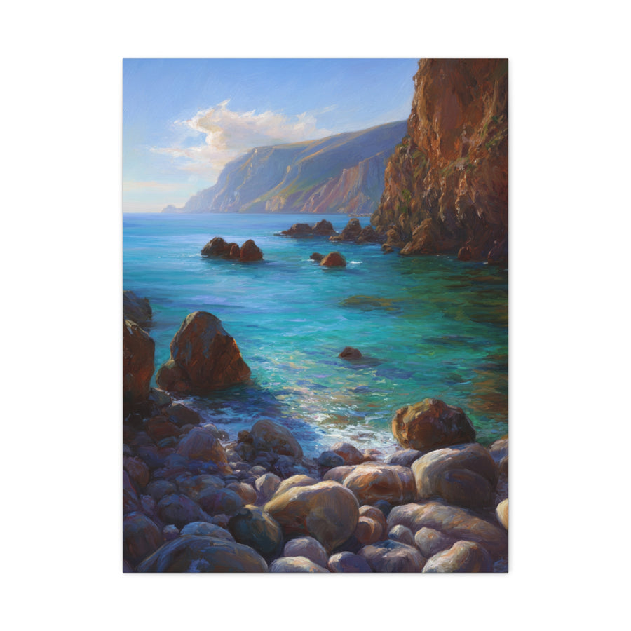 Quiet Turquoise Coastal Cove Wall Art & Canvas Print