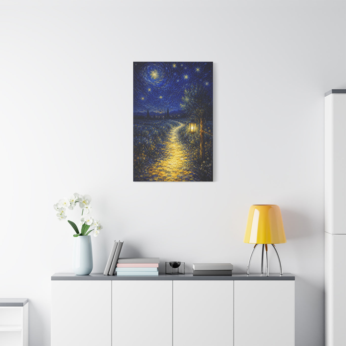 John 8:12 Lantern Path Scripture Wall Art & Canvas Print