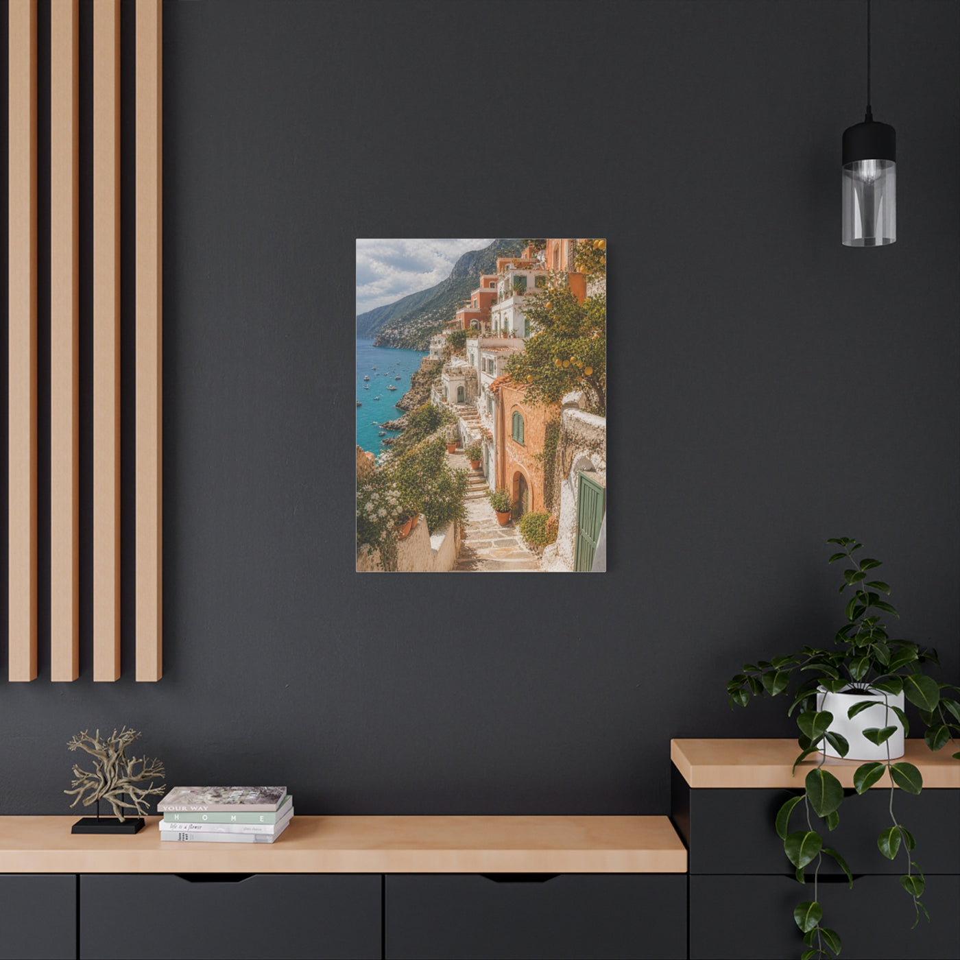 Mediterranean Cliffside Village Wall Art & Canvas Print